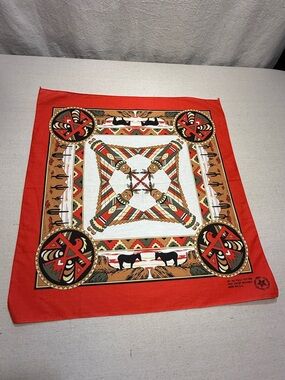 Southwestern Print Bandana Scarf - Red, Black, Tan